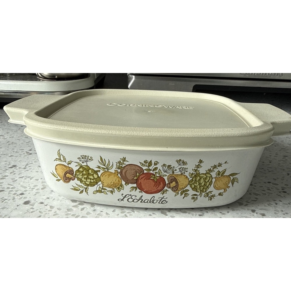 1 Corning A-1-B One Quart Casserole W/ Storage Lid In The Spice Of Life #3619